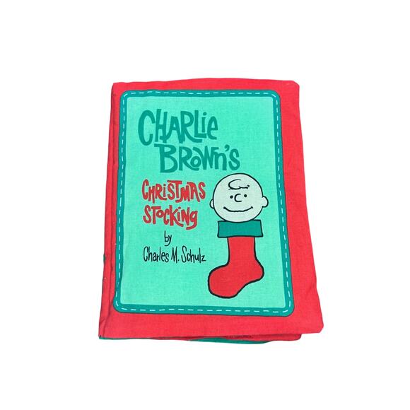 VTG Charlie Browns Christmas Stocking Soft Plush Fabric Book Charles M Schulz - Picture 1 of 9